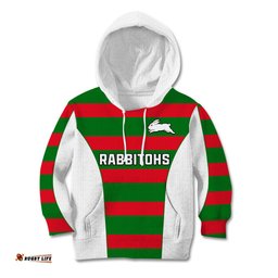 Rabbitohs Rugby Kid Hoodie Go Souths 1908 Sporty Style White