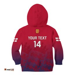 Personalised England Cricket Kid Hoodie Go Champions World Cup