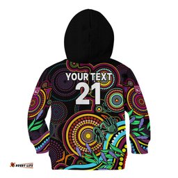 Custom Text And Number NAIDOC Maroon Rugby Kid Hoodie Queensland Indigenous Tribal