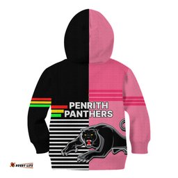 Penrith Panthers Rugby Kid Hoodie Proud The Panthers Comeback Black and Pink