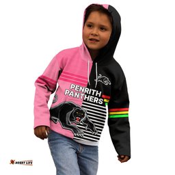 Penrith Panthers Rugby Kid Hoodie Proud The Panthers Comeback Black and Pink
