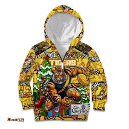 Custom Richmond Tigers Football Merry Christmas Kid Hoodie Indigenous Australian Art