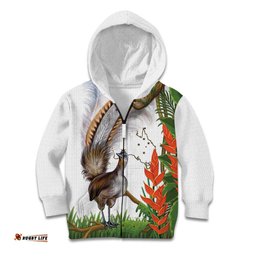 Australia Superb Lyrebird Kid Hoodie Aussie Map Rainforest Vibes