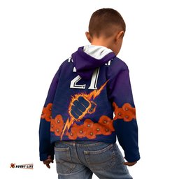 Custom Text And Number ANZAC Melbourne Storm Rugby Kid Hoodie Poppy Flowers Sporty Style