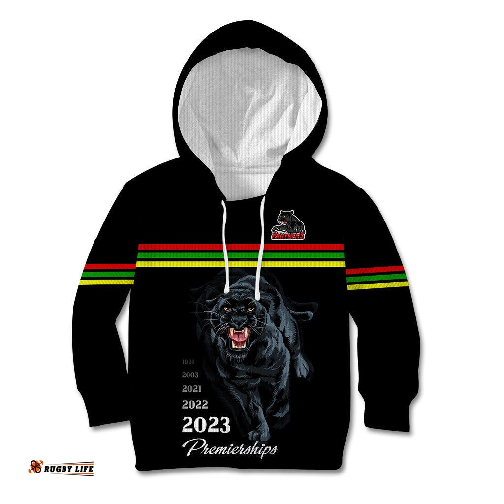 Panther Premierships Kid Hoodie Go Champions Black Simple Style