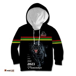 Panther Premierships Kid Hoodie Go Champions Black Simple Style