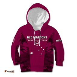 Personalised QLD Rugby Kid Hoodie Go Maroons Camouflage Sporty Style