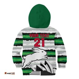 NRL Rabittohs Australia Day Custom Kid Hoodie Sydney Opera House Glory Glory