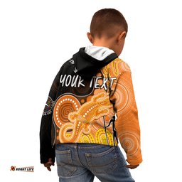 Personalised NAIDOC Week AFL Giants Kid Hoodie Aboriginal Dot Art Lizard Mix Boomerang