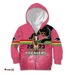 Personalised Panthers Kid Hoodie Premiers Back To Back Pink Version