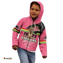 Personalised Panthers Kid Hoodie Premiers Back To Back Pink Version