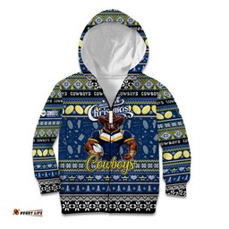 Personalized Cowboys Rugby Xmas Kid Hoodie Australia NRL Mascot