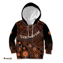 Personalised Northern Territory Day Kid Hoodie Indigenous Sun and Life Art