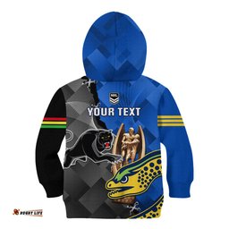 Personalised Panthers And Eels Kid Hoodie Sporty Version