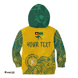 Personalised NAIDOC Week Aboriginal Kid Hoodie Australia Socceroos Indigenous