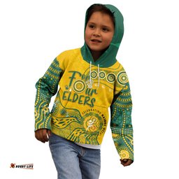 Personalised NAIDOC Week Aboriginal Kid Hoodie Australia Socceroos Indigenous