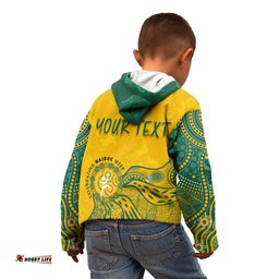 Personalised NAIDOC Week Aboriginal Kid Hoodie Australia Socceroos Indigenous