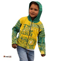 Personalised NAIDOC Week Aboriginal Kid Hoodie Australia Socceroos Indigenous