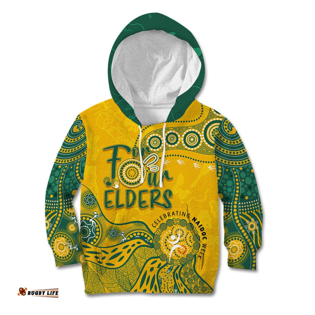 Personalised NAIDOC Week Aboriginal Kid Hoodie Australia Socceroos Indigenous