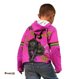 Custom Text and Number Panthers Hoodie KID Aboriginal Premiers We Are The Champions With Trophy