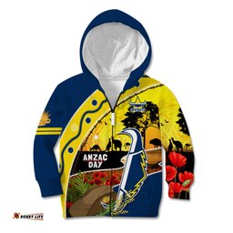 Cowboys ANZAC Day Kid Hoodie Rosemary Starring Night Style