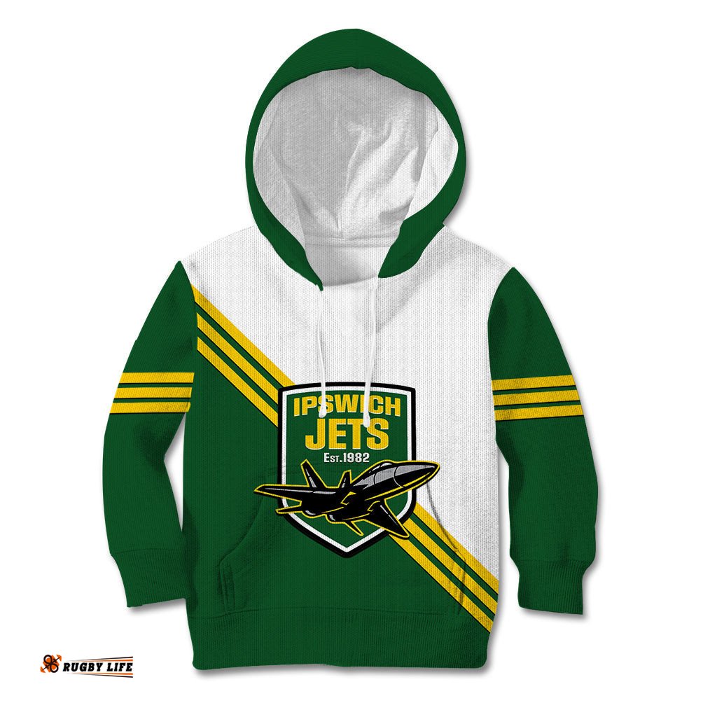 Personalised Australia Rugby Kid Hoodie Ipswich Jets Est 1982 Sporty Style