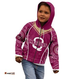 Personalised QLD Maroons Rugby Indigenous Kid Hoodie State Of Origin Canetoads