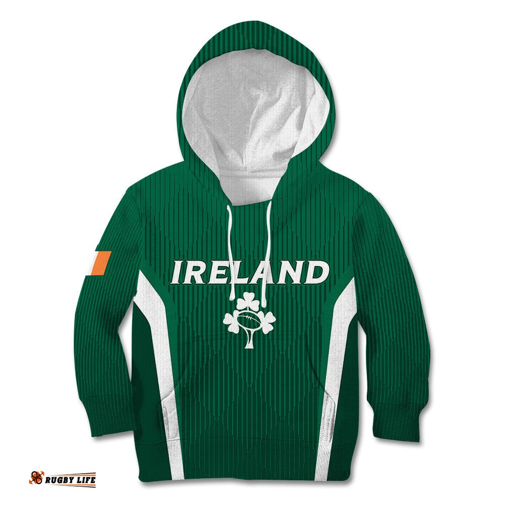 Personalised Ireland Rugby Kid Hoodie World Cup GO Shamrocks