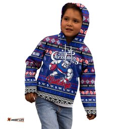 Personalized Bulldogs Football Xmas Kid Hoodie Australia AFL Mascot