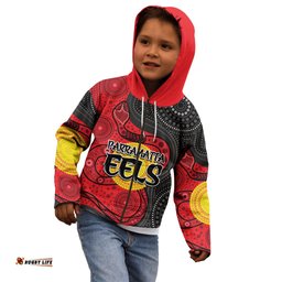 Parramatta Eels Kid Hoodie Simple Aboriginal