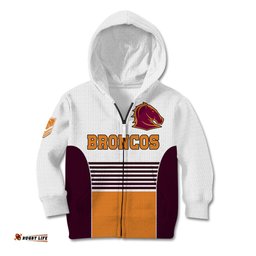 Custom Text And Number Brisbane Broncos NRL Kid Hoodie No2