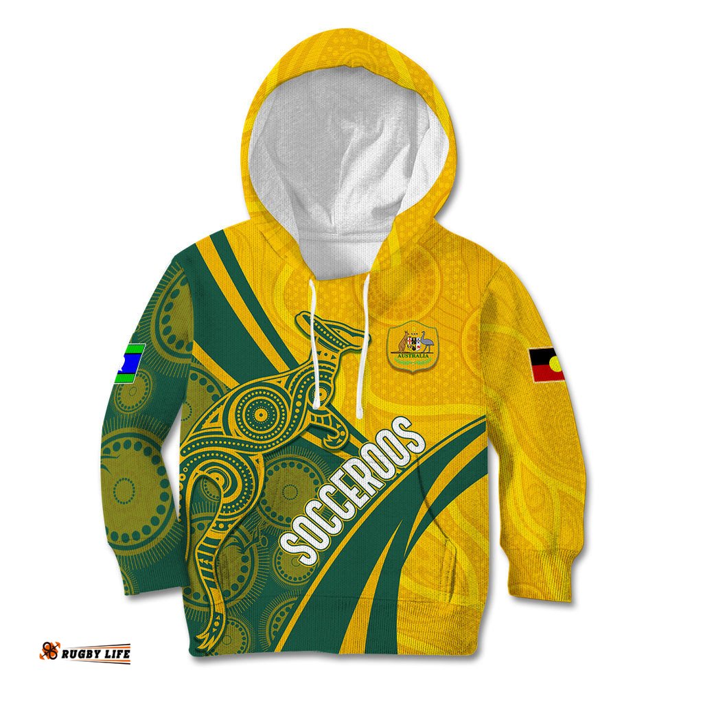 Personalised Australia Soccer Socceroos Indigenous Kid Hoodie World Cup