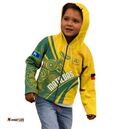 Personalised Australia Soccer Matildas Indigenous Kid Hoodie World Cup