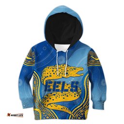 Personalised Parramatta Rugby Eels Hoodie KID Aboriginal Simple Style