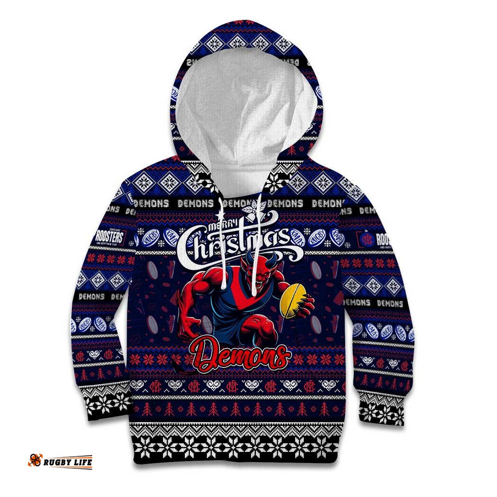 Personalized Demons Football Xmas Kid Hoodie Australia AFL Mascot