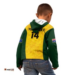 Personalised Australia Rugby Kid Hoodie Go Wallaroos Pacific Simple Version