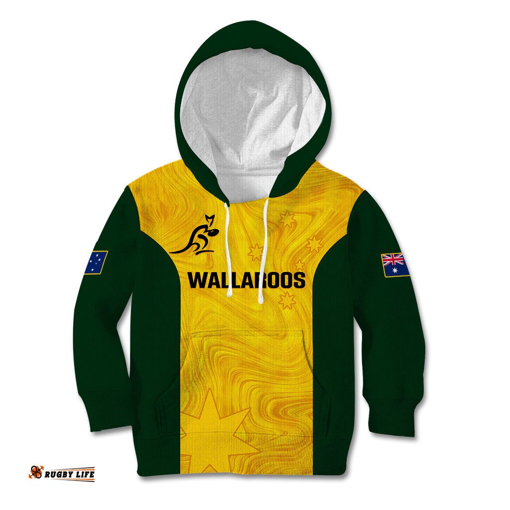 Personalised Australia Rugby Kid Hoodie Go Wallaroos Pacific Simple Version