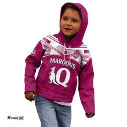 Custom Text And Number Queensland Maroon Rugby Kid Hoodie Origin Queensland Sporty Style