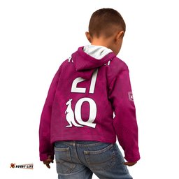 Custom Text And Number Queensland Maroon Rugby Kid Hoodie Origin Queensland Sporty Style