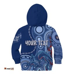 Personalised State Of Origin NAIDOC Kid Hoodie Kangaroo Mix Vines Blues Style