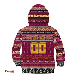 Personalized Broncos Rugby Xmas Kid Hoodie Australia NRL Mascot