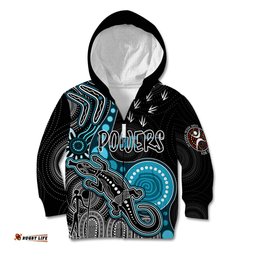 Personalised NAIDOC Week AFL Powers Kid Hoodie Aboriginal Dot Art Lizard Mix Boomerang