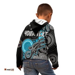Personalised NAIDOC Week AFL Powers Kid Hoodie Aboriginal Dot Art Lizard Mix Boomerang