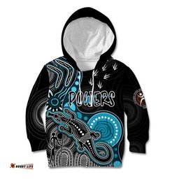 Personalised NAIDOC Week AFL Powers Kid Hoodie Aboriginal Dot Art Lizard Mix Boomerang