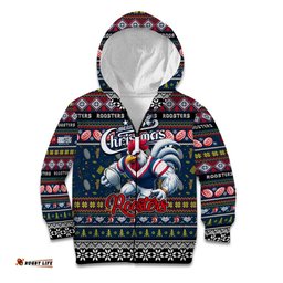 Personalized Roosters Rugby Xmas Kid Hoodie Australia NRL Mascot