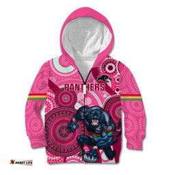 Custom NRL Panthers Kid Hoodie Indigenous Penrith Dynamic Pink Version