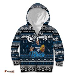 Personalized Blues Football Xmas Kid Hoodie Australia AFL Mascot