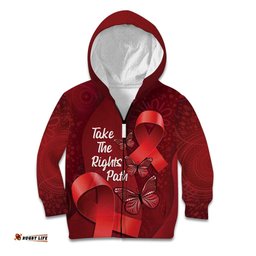 Australia AIDS Awareness Month Kid Hoodie Take The Rights Path Aboriginal Art