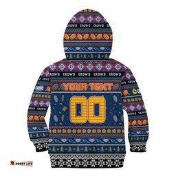 Personalized Crows Football Xmas Kid Hoodie Australia AFL Mascot