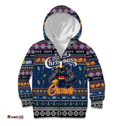 Personalized Crows Football Xmas Kid Hoodie Australia AFL Mascot